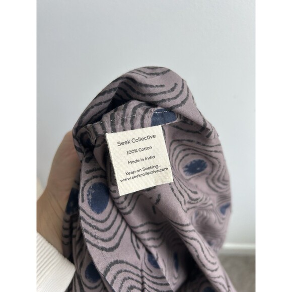 Seek Collective Mocha Swirls Purple Cotton Pattern Maxi Dress Oversized Size XS - Picture 11 of 13